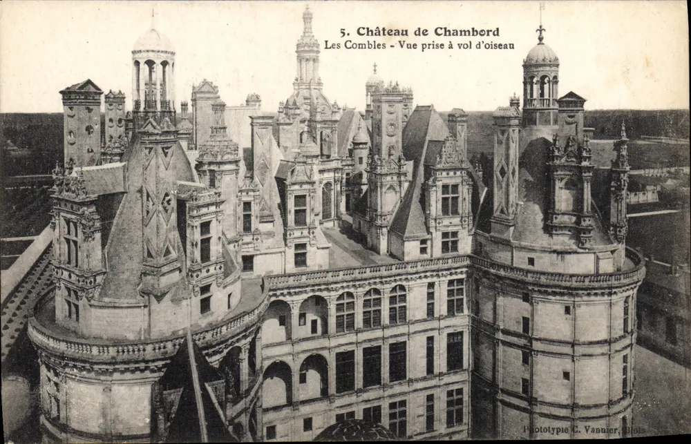 Château de Chambord — Aussicht von oben — Phototypie C. Vannier, Blais - Vorderseite