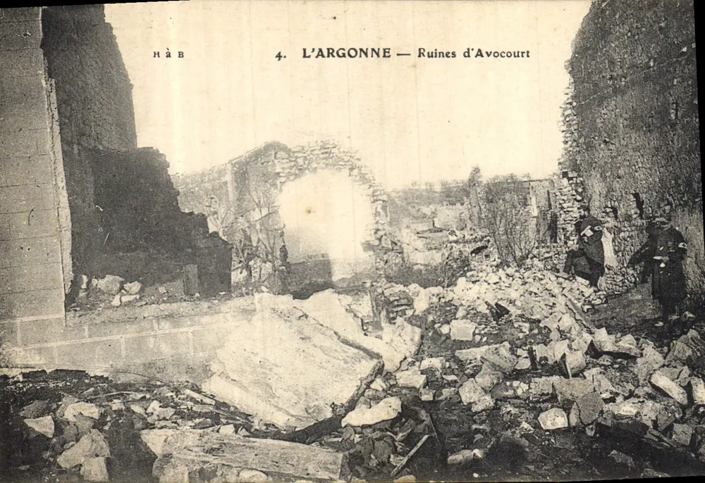 Die Argonne — Ruinen von Avocourt — HAB, n°4 - Vorderseite