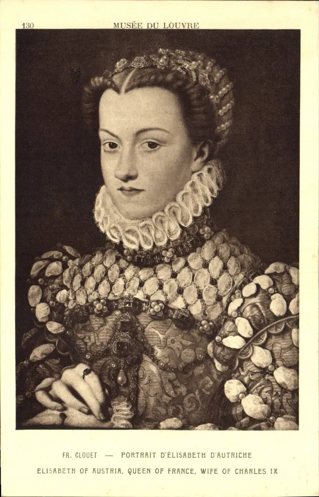 Retrato de Elisabeth da Áustria — Museu do Louvre — Fr. Clouet — n° 130 - Frente