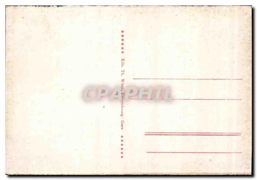 Luxemburg. Tal von Clausen und Felsen von Bock — Verleger Th. Wihol, Luxemburg - Rückseite