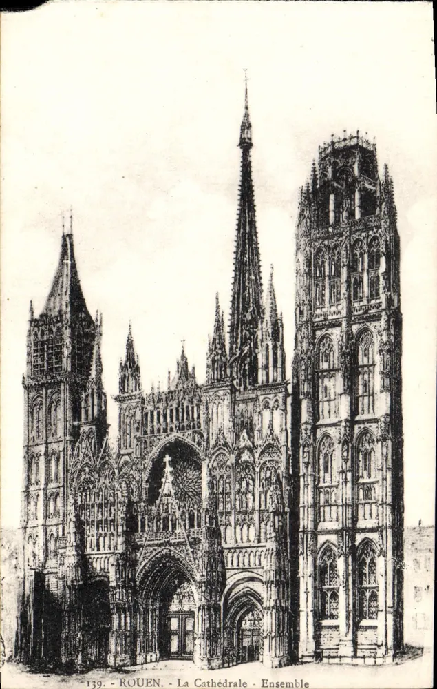 Rouen - A Catedral - Conjunto — ilustração gravada — n° 139 - Frente