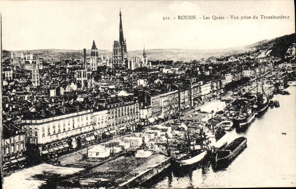 Rouen - Die Quais - Ansicht vom Transbordeur — Verlag La Cigogne, Nr. 301 - Vorderseite
