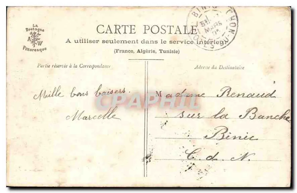 A Bretanha Pitoresca — Estudo de ondas — Coleção A. Waron, St-Brieuc - Verso