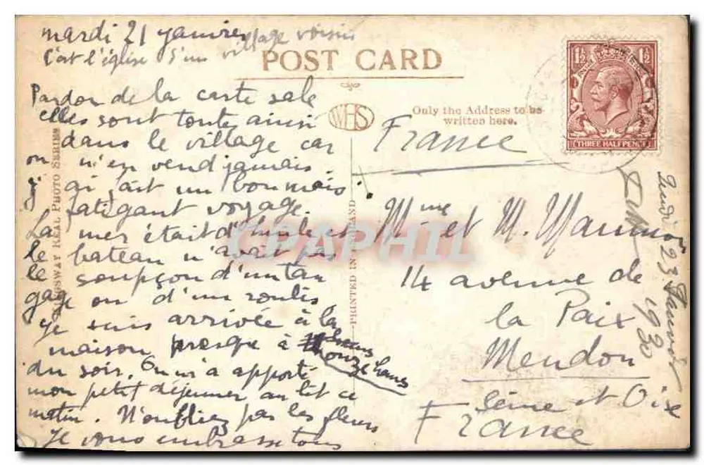A Igreja, Rendlesham — Suffolk — série S 13264, editor W. M. E. - Verso