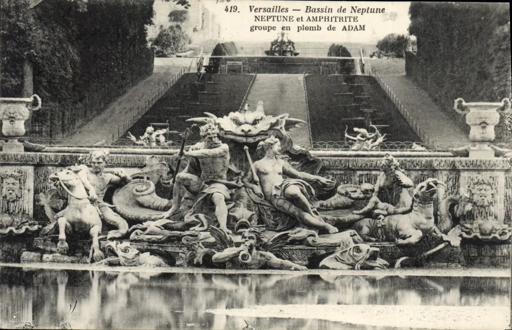Versailles — Bassin de Neptune — grupo em chumbo de ADAM - Frente