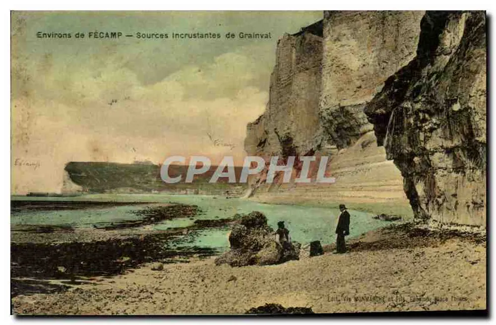 Arredores de FÉCAMP — Fontes Incrustantes de Grainval — Ed. Fré WUNNARHONDE e filhos, Caumont, França - Frente