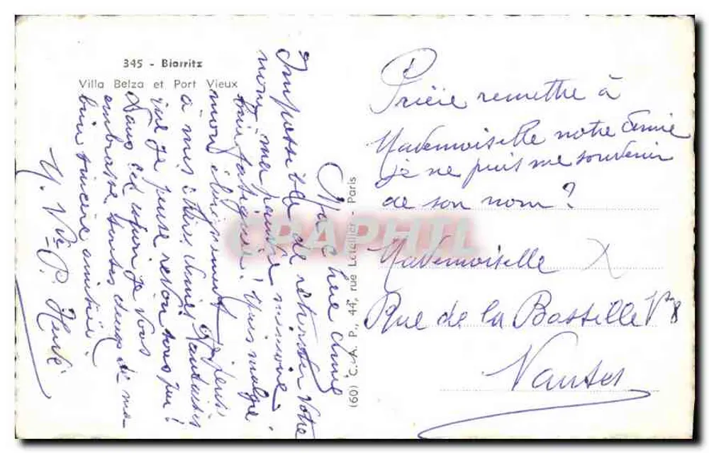 Villa Belza und Altport — Biarritz — Verlag Cap - Rückseite