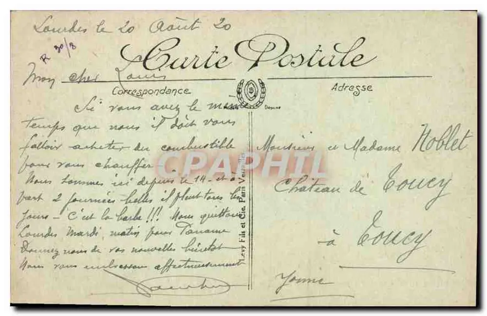 Lourdes — La Place de la Grotte et le Gave — I.I. — n° 102 - Rückseite