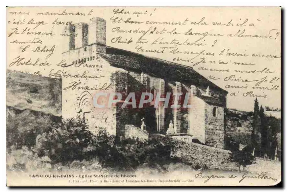 LAMALOU-LES-BAINS — Kirche Saint-Pierre von Rhèdes — J. Raynaud, Fotografie in Lézignan und Lamalou-les-Bains - Vorderseite