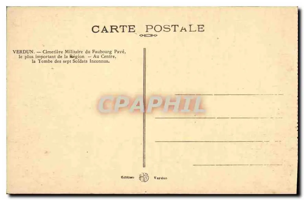 Verdun — Militärgewölbe des Faubourg Pavé — Grab der Sieben Unbekannten - Rückseite