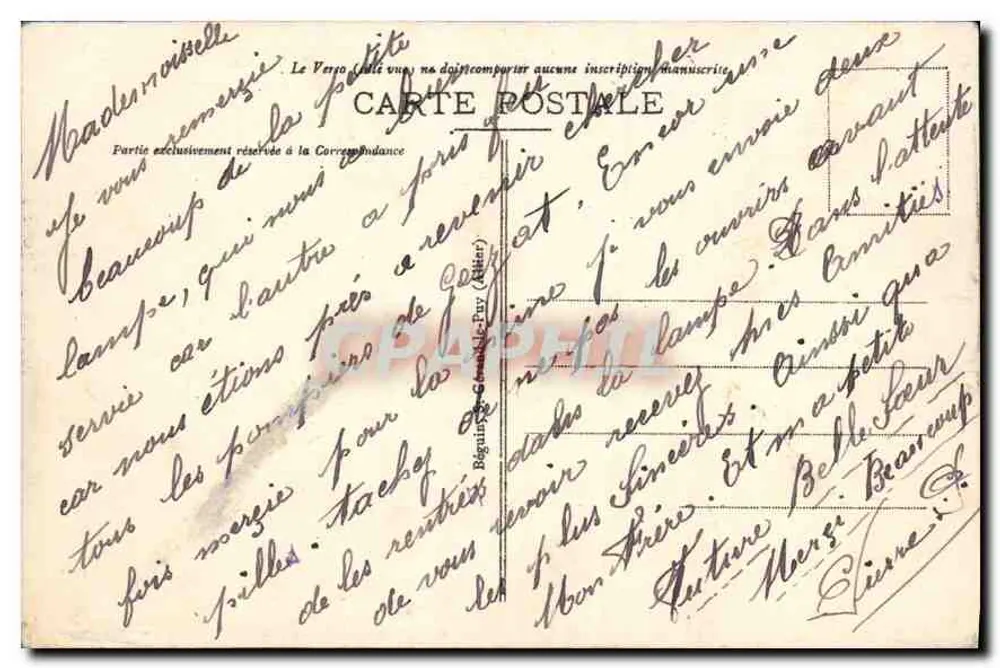 Panorama von Royat und Clermont-Ferrand — pittoreske Auvergne — Verlag 4206 - Rückseite