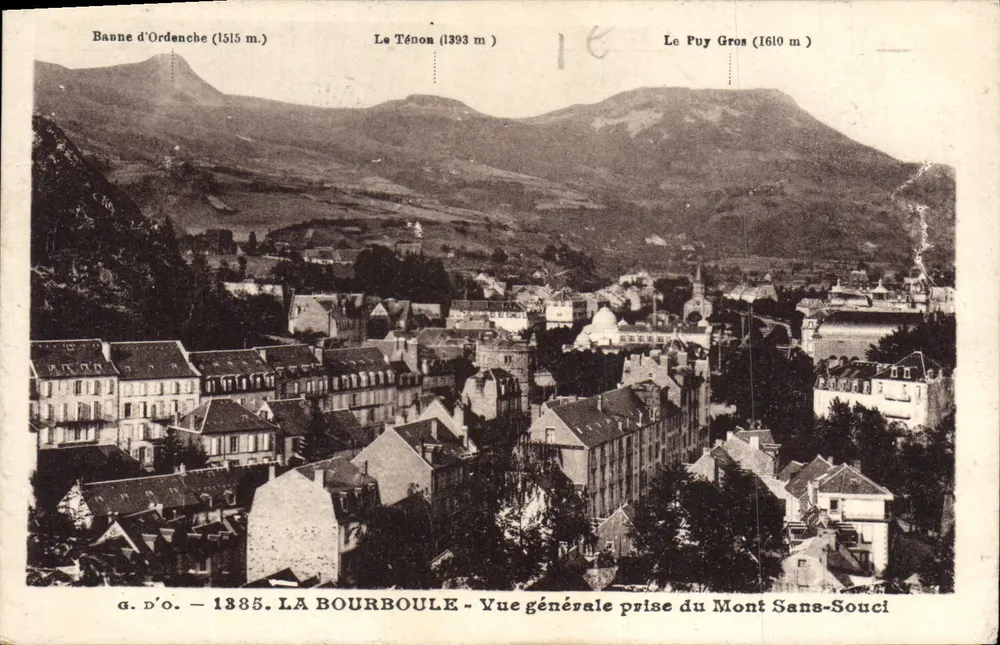 La Bourboule — Allgemeine Ansicht vom Mont Sans-Souci — g. D'O. — 1885 - Vorderseite