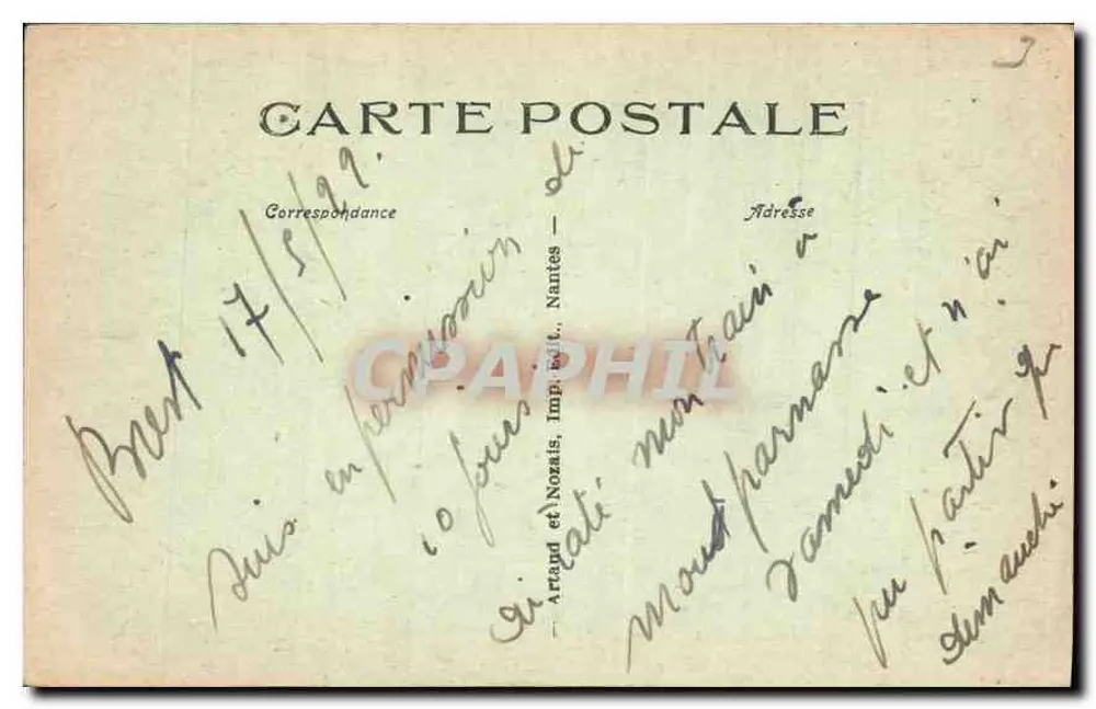 No mar — 1º Apetrechamento — Artaud et Nozaïs, Nantes, n°73 - Verso