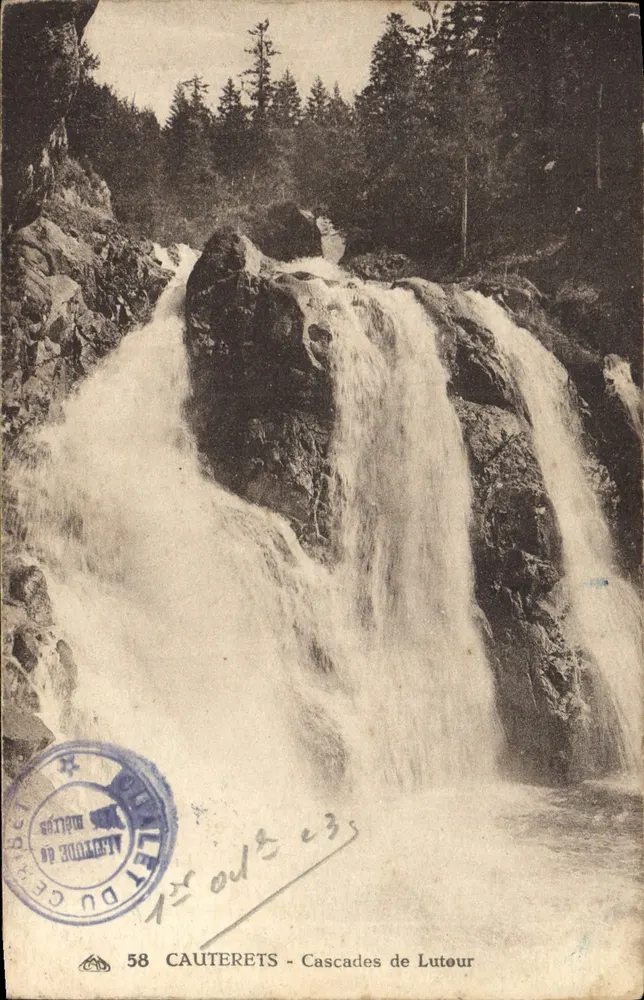 Cauterets - Waterfalls van Lutour — uitgever Melres, n° 58 - Voorkant
