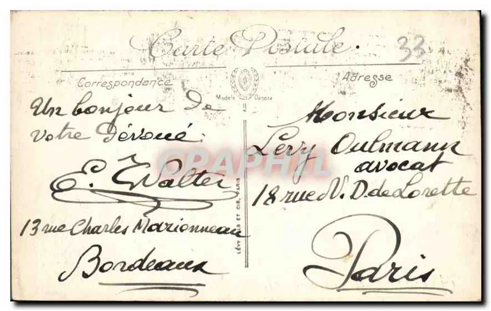 Bordeaux — Square Gambella — LL. n°192 - Verso