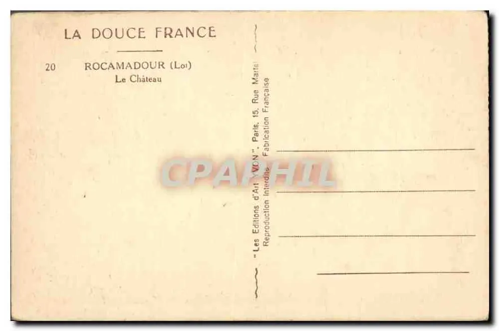 रोकामादूर (लॉट) — किला — आर्ट के छापकर्ता 'वॉन' पेरिस - पीछे