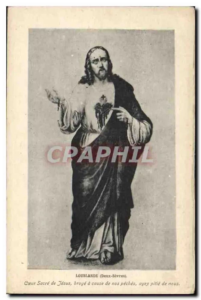 Heiliges Herz Jesu — Gebet für Sünden — Loublande (Deux-Sèvres) - Vorderseite