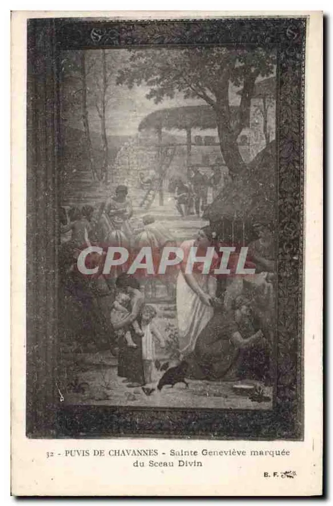 Puvis de Chavannes - Sainte Geneviève mit dem göttlichen Siegel — Verlag B. F. - Vorderseite