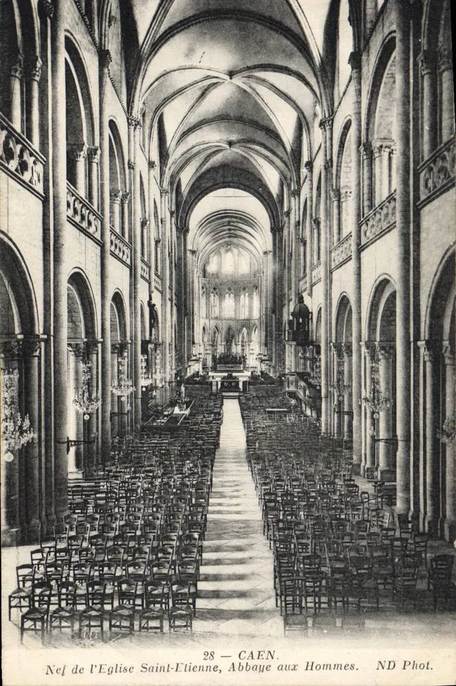 Nave der Kirche Saint-Étienne, Abbaye aux Hommes — Caen — ND Phot. - Vorderseite