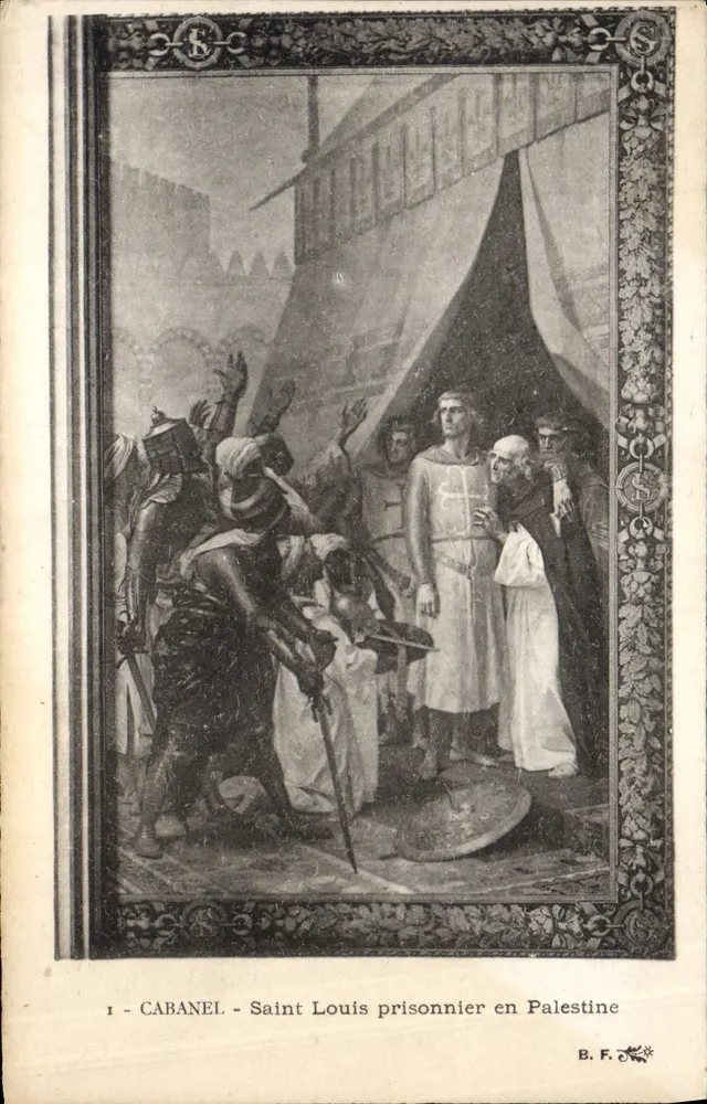 Saint Louis Gefangener in Palästina — Illustration von Cabanel — B.F. Serie 1 - Vorderseite
