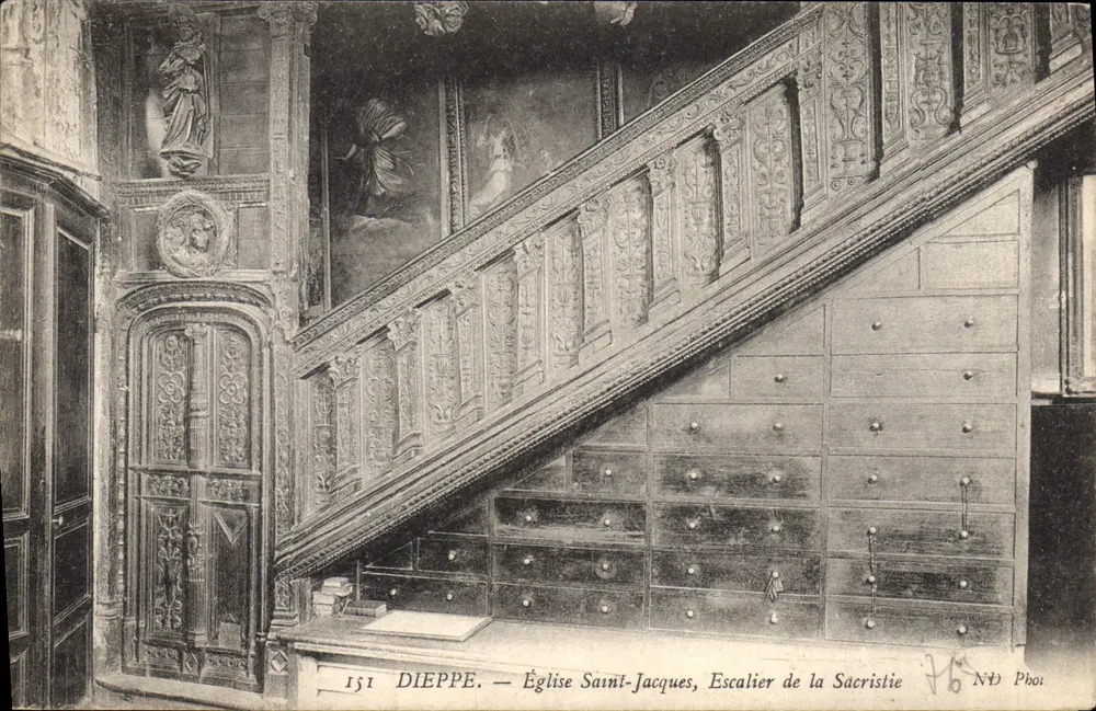 Dieppe — Kirche Saint-Jacques, Treppen der Sakristei — Phototypie N°151 - Vorderseite