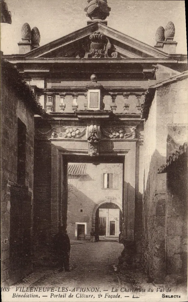 Villeneuve-lès-Avignon — Schließtor, 2. Fassade — Die Chartreuse von Val de Bénédictine — Verlag Selecta, n°103 - Vorderseite