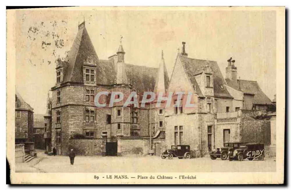 Le Mans — Plein van het Kasteel - Het Bisdom — Uitgave Gaby - Voorkant