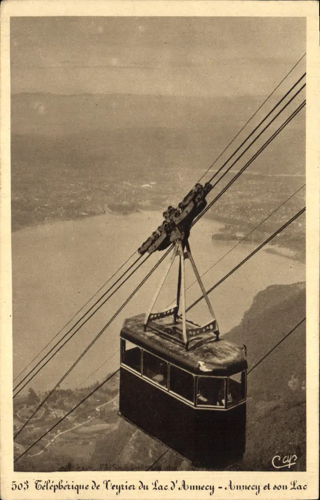 Seilbahn von Veyrier über den See von Annecy - Annecy und sein See — Antike Ansichtskarte n°503 - Vorderseite