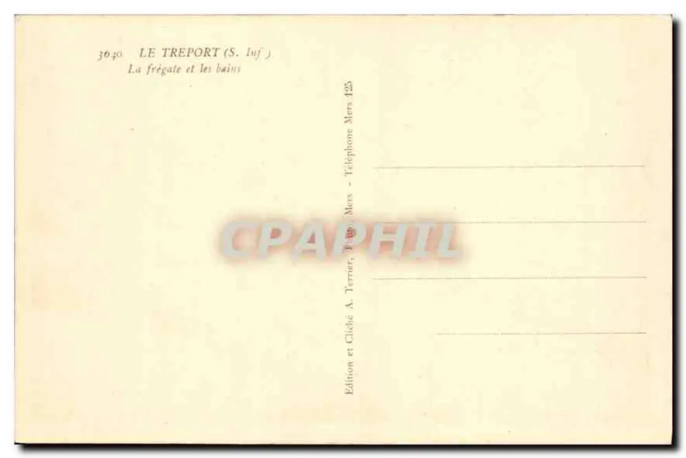 Le Tréport (S. Inf.) — A fragata e os banhos — Edição A. Terrer - Verso