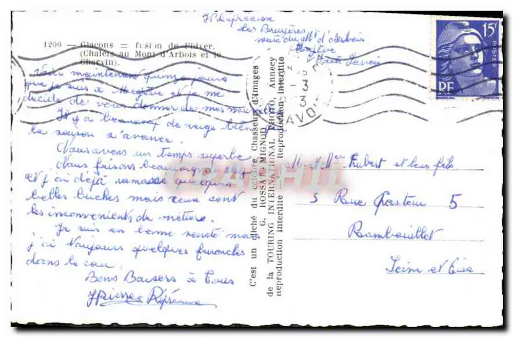 Glaçons — fusão do Arbois — editor G. BOSSA & Cie - Verso