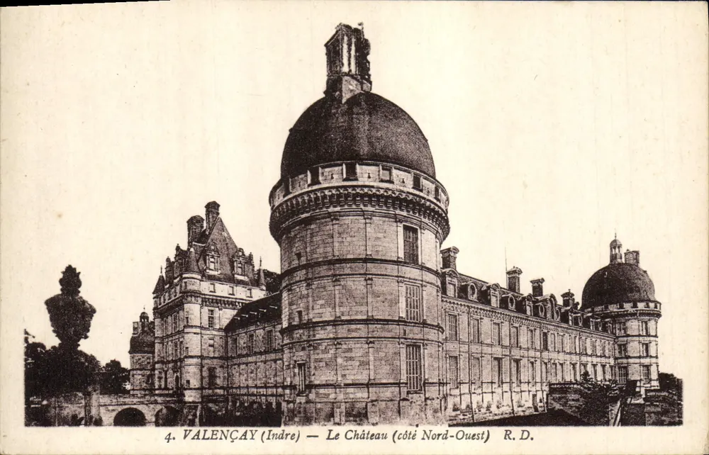 Valençay (Indre) — Schloss (Nordwestseite) — R.D. - Vorderseite