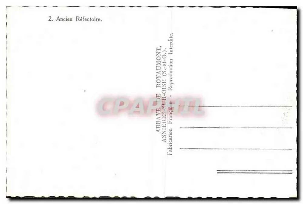 Altes Refektorium — Abtei Royaumont, Asnières-sur-Oise — französische Herstellung - Rückseite