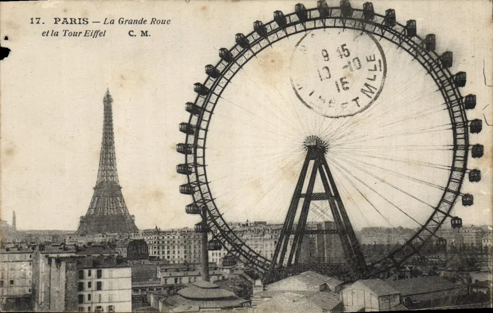 Parigi — La Grande Roue e la Torre Eiffel — C.M. n°17 - Recto