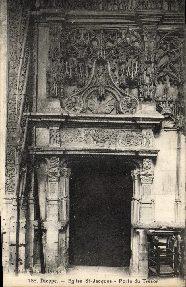Kirche Saint-Jacques - Schatztor — Dieppe, Verlag L. Vidière, Nr. 788 - Vorderseite