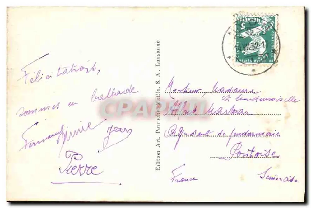 Lausanne — La Cathédrale et les Alpes — Édition Art. Perrocheville, n° 138 - Rückseite