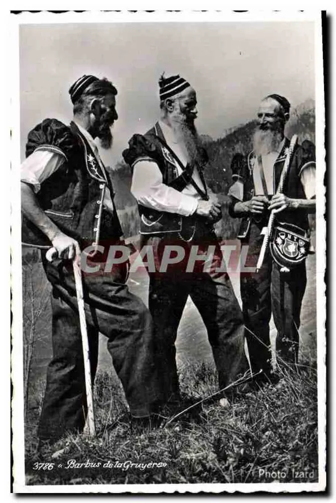 Barbus de la Gruyère — três homens em traje tradicional — Foto Izard - Frente