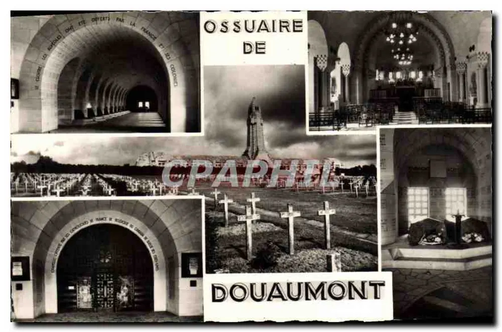Ossuário de Douaumont — vista panorâmica — Éd. La Cigogne, Reims - Frente