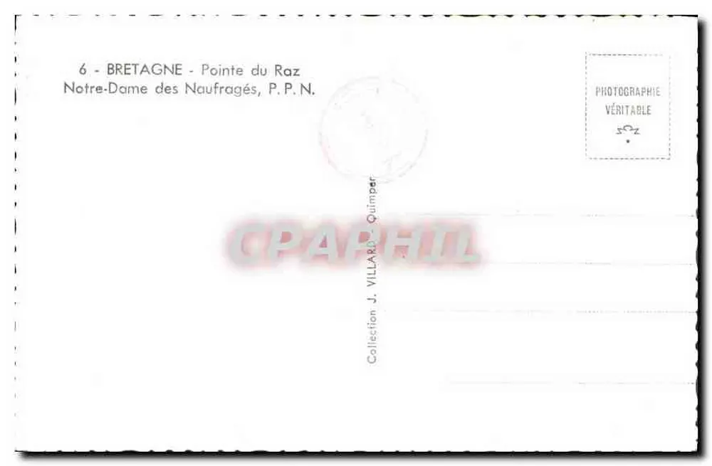 Unsere Frau der Schiffbrüchigen — Pointe du Raz — Sammlung J. Villard, Quimper - Rückseite