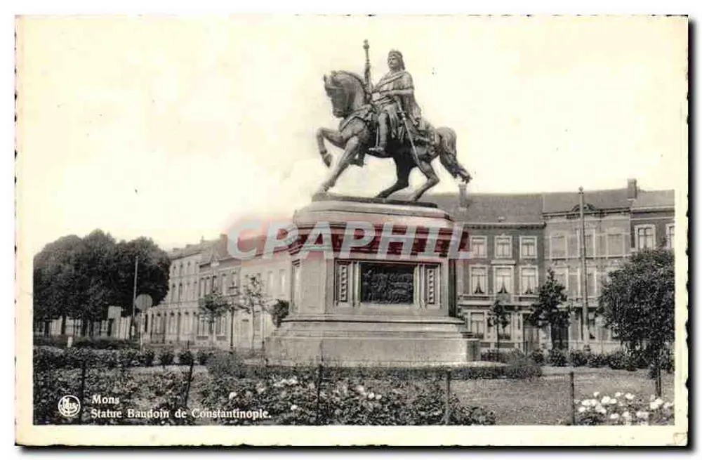 Mons — Estatua de Baudoin de Constantinopla — E. Thill, Bruselas, n°14 - Anverso