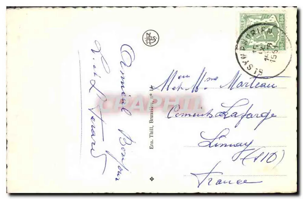 Mons — Estatua de Baudoin de Constantinopla — E. Thill, Bruselas, n°14 - Reverso