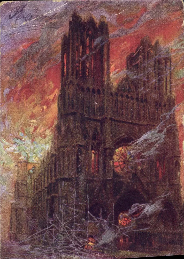 Catedral de Nossa Senhora de Paris — ruínas após o bombardeio — editor: CARTE POSTALE - Frente