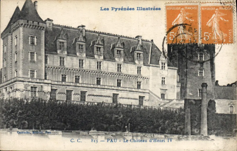 PAU - Zamek Henryka IV — Les Pyrénées Illustrées, wydawca Carrache, nr 813 - Awers