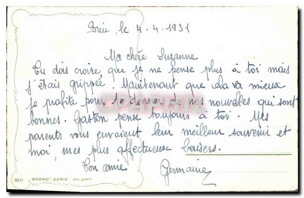 Fouyeuses Pâques — Criança com pintos e ovos coloridos — MK - Verso