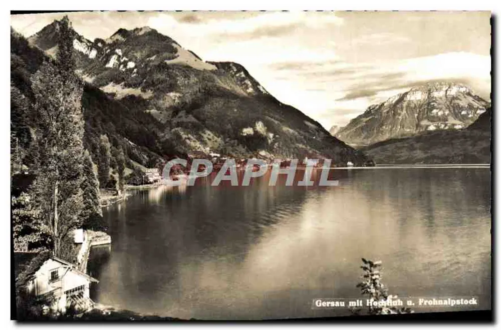 Gersau com Hegathuh e Prohnalpstock — vista lacustre alpina — editor não visível - Frente