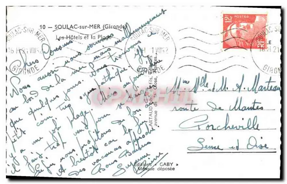 Soulac-sur-Mer — Hotels und der Strand — Editions GABY - Rückseite