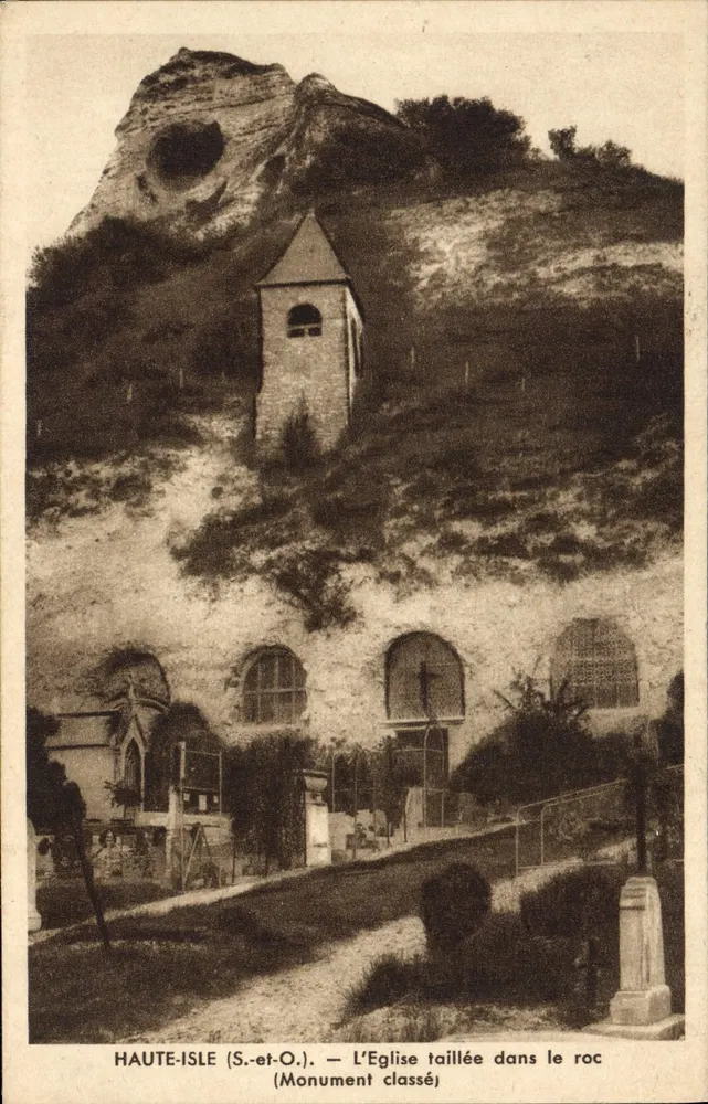 Haute-Isle (S.-et-O.) — Die Kirche, in den Felsen gemeißelt (klassifiziertes Denkmal) - Vorderseite
