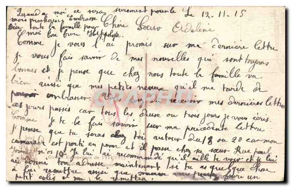 Cappy (Somme) — O Presbitério destruído — Editor H. DUPRÉS, Amiens, n° 2362 bis - Verso