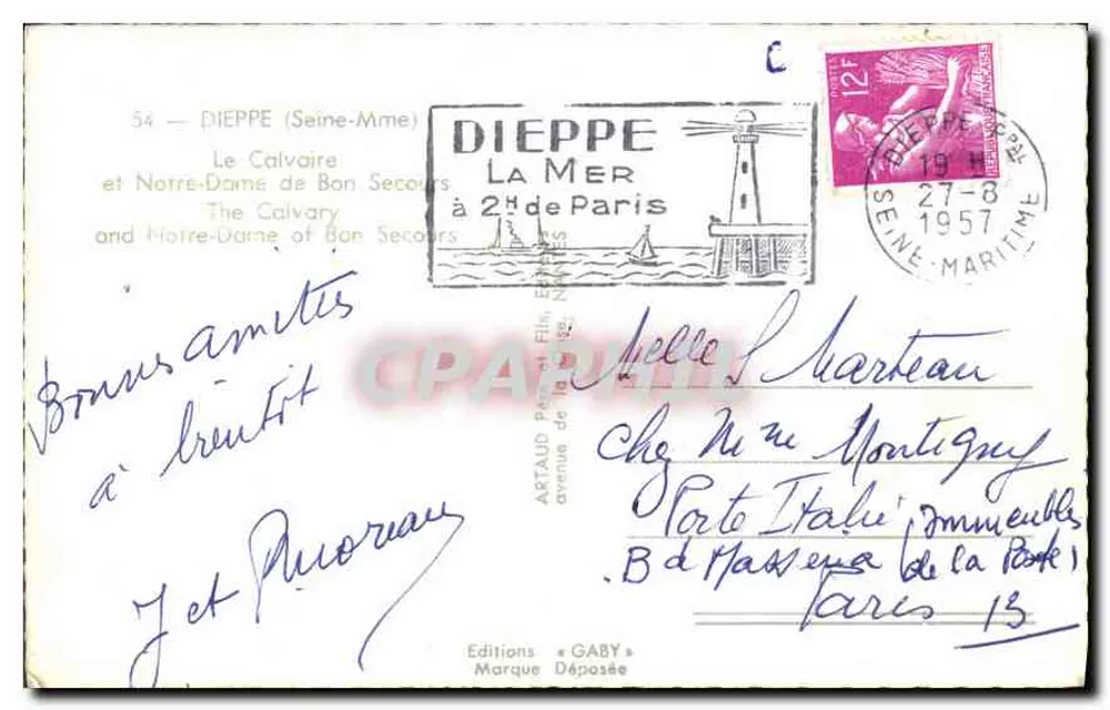 Kirche und Calvarienberg von Dieppe — Das Meer — Éditions Gaby - Rückseite