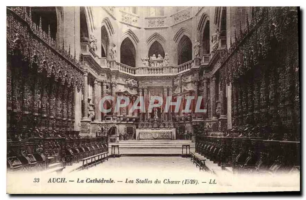 Auch — A Catedral — As Stalles do Coro (1529) — LL - Frente
