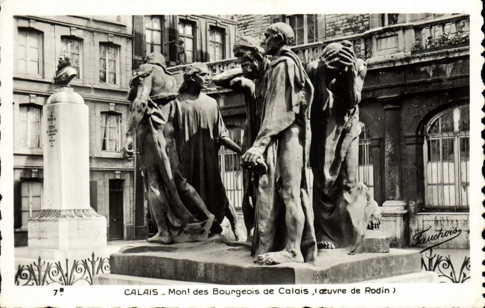 Calais — Denkmal der Bürger von Calais — Werk von Rodin — Éditions Fauchure, Béthune - Vorderseite